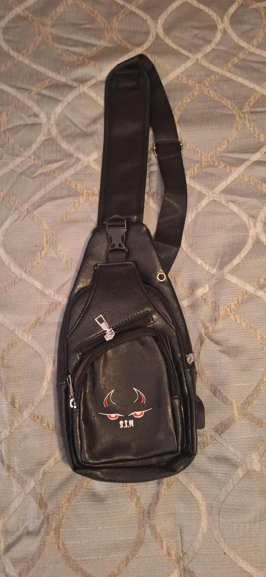 sin luxury limited edition leather crossbody black bag