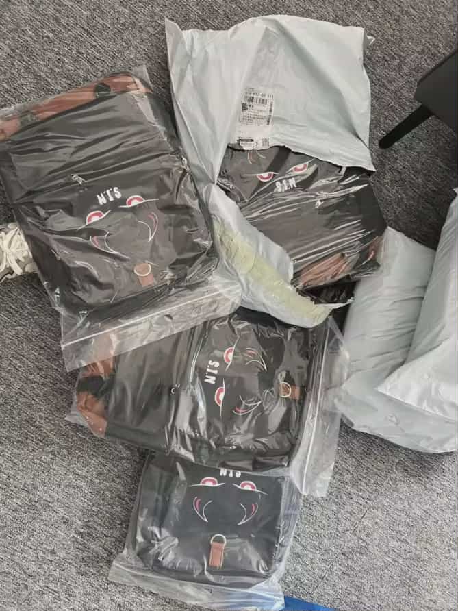 SIN full size black backpacks with brown leather bottom limited editin to only 10